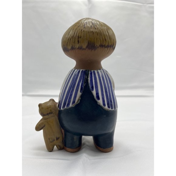 Vintage Lisa Larson Gustavsberg Sweden Malin Boy Teddy Bear Pottery Signed - Picture 4 of 6